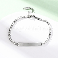304 Edelstahl-Cup-Kettenarmbänder mit Strassen&nbsp;BJEW-G753-02P-03