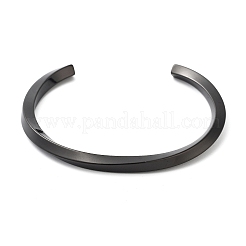 Bracelets manchettes ouverts torsadés en acier inoxydable 304 pour femmes&nbsp;BJEW-B097-01B