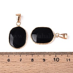 Anhänger aus natürlichem schwarzem Onyx (gefärbt und erhitzt)&nbsp;G-N349-04A-G