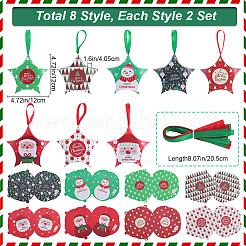 16 Stück 8 Farben Weihnachtsgeschenkboxen in Sternform&nbsp;CON-SP0001-01