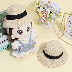 Stroh- und Polyesterhut für Puppen&nbsp;DOLL-WH0001-17A