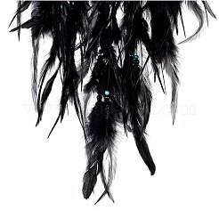 Toile/filet tissé en fil de fer et de laiton avec des décorations de pendentifs en plumes&nbsp;AJEW-B017-28