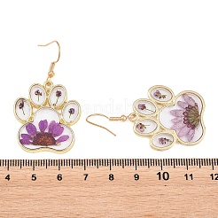Ohrringe aus Legierung und getrockneten Blumen&nbsp;AL-Z001-06G