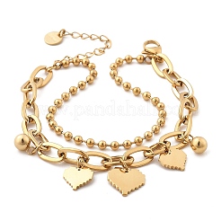 Bracciali multifilo in acciaio inossidabile 304&nbsp;BJEW-C089-08G