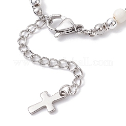 Armbänder aus synthetischen Türkis- und nicht magnetischen Hämatitperlen für Damen&nbsp;BJEW-JB12222-02