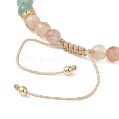 Bracelets tressés en perles rondes tressées d'aventurine verte naturelle&nbsp;BJEW-JB13392-01