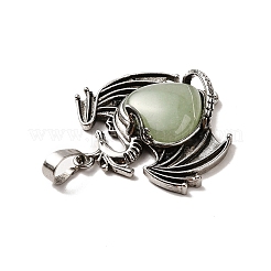 Pendenti a cuore di avventurina verde naturale&nbsp;KK-K331-01AS-09
