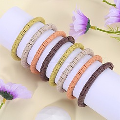 Set di braccialetti elasticizzati da surfista Heishi in argilla polimerica&nbsp;BJEW-SW00130