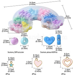 DIY Schmucksets für Armbänder aus runden und herzförmigen Acrylperlen&nbsp;DIY-FS0006-28