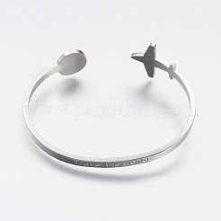 Anlaufgeschützte Armreifen aus Edelstahl 304&nbsp;LS-BJEW-N0028-02P