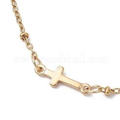 2 set di braccialetti con catena a maglie incrociate in acciaio inossidabile 304 da 2 colori&nbsp;AJEW-JB01380