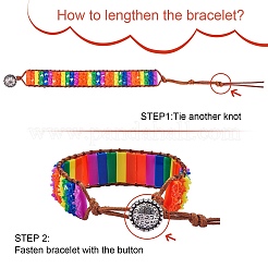 Armband mit rechteckigen Perlen aus synthetischem Regalit/kaiserlichem Jaspis/Meeressediment&nbsp;BJEW-SZ0002-32