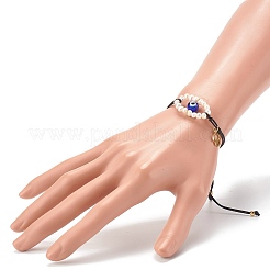 Pulseras de cuentas trenzadas de hilo de nylon ajustable&nbsp;BJEW-JB06262-01