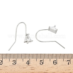 Ganci per orecchini triangolari in ottone micro pavé di zirconi cubici trasparenti&nbsp;KK-L254-11P