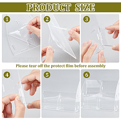 Organisateurs de masques de maquillage en acrylique transparent à 2 niveau et 4 fentes&nbsp;ODIS-WH0002-66