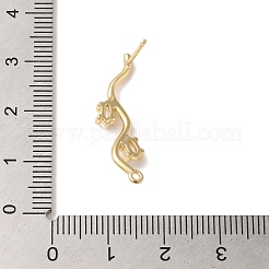 Ohrstecker aus Messing mit klaren Zirkonia-Ohrsteckern&nbsp;LS-KK-G499-02G