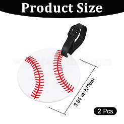 2 étiquette de bagage en PVC de style ballon de sport&nbsp;AJEW-DJ0004-63C