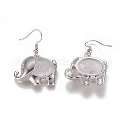 Cuarzo cristal colgante los pendientes naturales&nbsp;EJEW-K080-B14