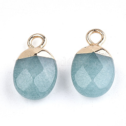 Natürliche Jade-Charms galvanisieren&nbsp;X-G-S344-09A