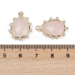 Pendentifs à facettes en quartz rose naturel&nbsp;G-K347-06G-03