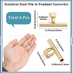 6 Stück Edelstahl-Pin-zu-Anhänger-Konverter&nbsp;FIND-SC0019-08
