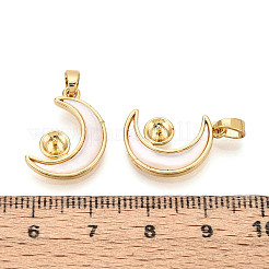 Colgantes de pasador con clavija de perla en forma de copa de latón con concha&nbsp;LS-KK-T079-24G