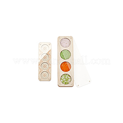 2 Stück 2 Stile 4/8 Schlitze Rechteckige Vitrine aus Holzperlen mit magnetischem Deckel&nbsp;ODIS-PH0001-73