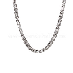 Ensembles de colliers et bracelets en acier inoxydable pour hommes avec chaînes byzantines&nbsp;WGE5587-03