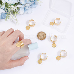 Anillos de dedo con puño abierto de acero inoxidable 304&nbsp;RJEW-UN00010