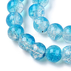 Perles de verre transparentes craquelées à cuire&nbsp;X2-DGLA-T003-01A-05