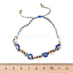 Braccialetti di perline intrecciate con semi di vetro e fiori per le donne frineds&nbsp;BJEW-F493-10A