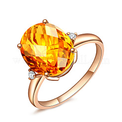 Bagues ovales en laiton avec moissanite pour femmes&nbsp;WG6A185-03