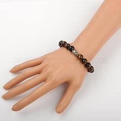 Braccialetti di stirata occhio di tigre naturale&nbsp;BJEW-JB01329-01