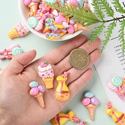 40pcs 5 Arten Nachtischthema undurchsichtige Harzcabochons&nbsp;RESI-CJ0003-03