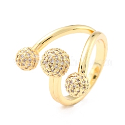 Anelli di polsino in zircone chiaro con micro pavè di ottone&nbsp;RJEW-K233-59G