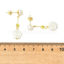 Ohrstecker mit Anhänger aus natürlicher Trochidenmuschel/Trochusmuschel für Damen&nbsp;EJEW-JE07272