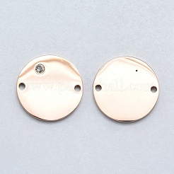 Connettori in acciaio inossidabile chirurgico 316 con micro pavé di zirconi cubici trasparenti&nbsp;STAS-J038-23RG