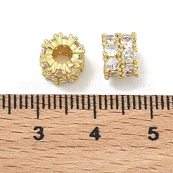 Messing Micro Pave klare Zirkonia Perlen&nbsp;KK-G557-41G