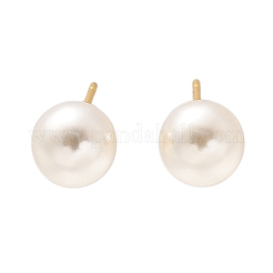 Boucles d'oreilles à tige en laiton et imitation perle ABS&nbsp;EJEW-B132-01B-G
