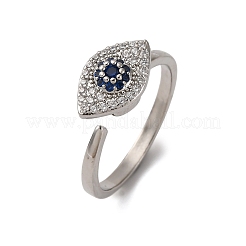 Drehbare Manschettenringe aus Messing mit Mikropavé und Zirkonia&nbsp;RJEW-S636-02P