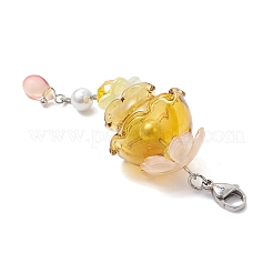 3 pz di decorazioni con pendenti in vetro e perle di conchiglia di medusa&nbsp;HJEW-TA00436