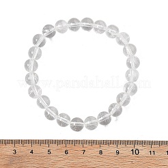 Natürlichen Quarzkristall wulstige Ausdehnungs-Armbänder&nbsp;X-BJEW-Q692-46-8mm