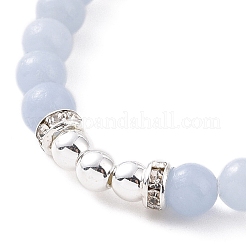 Set di braccialetti elastici con perline rotonde in pietra lavica e roccia lavica e opalite in stile 4 pz 4&nbsp;BJEW-JB09083
