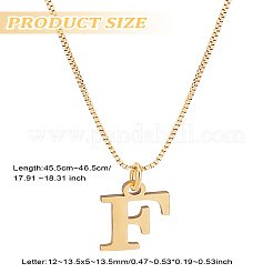 Collier avec pendentif lettre en acier inoxydable 304&nbsp;NJEW-LP0001-38F-G