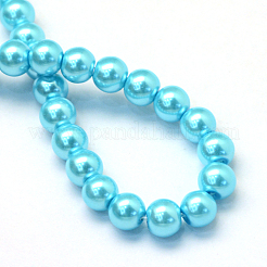 Perles de verre nacrées cuites au four&nbsp;HY-Q003-6mm-48