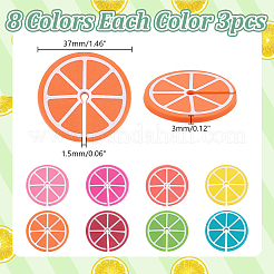 8 orangefarbener Weinglas-Anhänger aus Silikon&nbsp;AJEW-WH00471-02