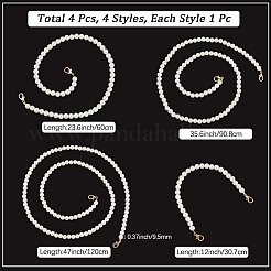 4 stücke 4 arten kunststoff imitation perle runde perlen tasche ketten&nbsp;PURS-CN0001-04