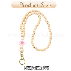 Lanières porte-noms en bois&nbsp;HJEW-YW00513-02
