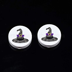 Perline di legno naturale stampate halloween&nbsp;WOOD-T021-84