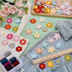 75 Stück 15 Farben Blumen-Polyester-Ornament-Zubehör&nbsp;DIY-FG0008-01
